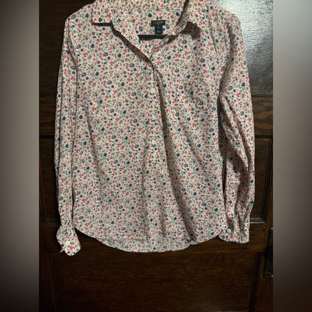 J. Crew Multicolor Floral Shirt, Size M, EUC